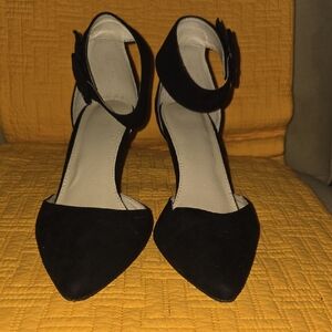 Vintage Black Ankle Strap Heels